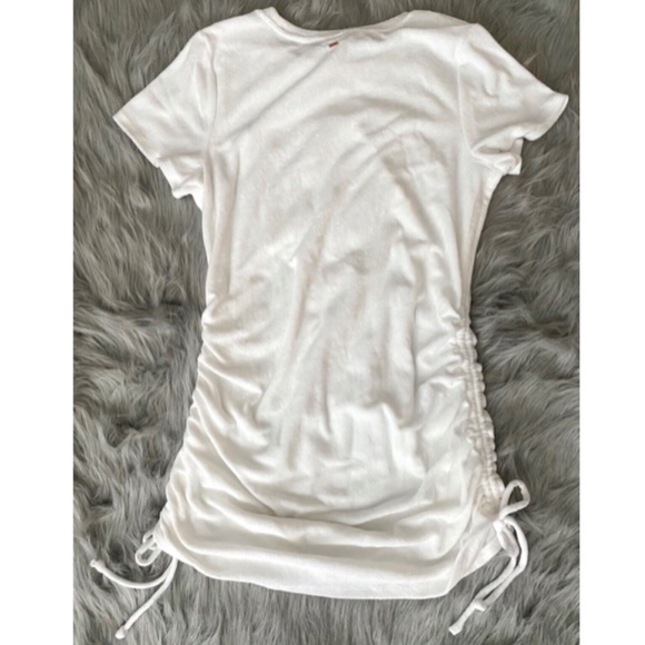 PINK Victorias Secret Dress White Terry Cloth Ruched Sides Dress XL - Picture 5 of 6